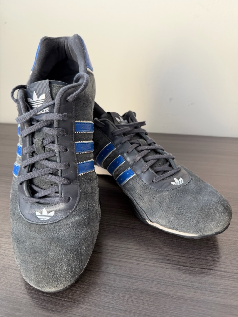 Jn-Vintage Adidas  Men’s  Black Suede Goodyear Driving/Racing Shoes-Size 12